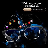 Lunettes Intelligentes de Traduction IA W100D pour Commande Vocale, Étanche IPX-4, Appel Sportif 4K, Lecture Musicale, Transfrontalier