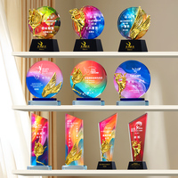 Trophée Carré en Cristal Personnalisé avec Figurine Dansante Imprimée UV Couleur Personnalisée, Badge Or/Argent pour Compétition de Danse et Événements