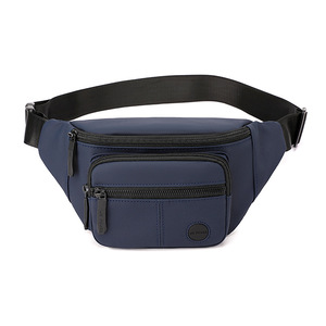 Unisex Multi Functional Zippered Nylon <b>Waterproof</b> <b>Pillow</b> Shape Waist Chest Bag Soft Coating Material Everyday Outfits Gray Black - Product Image 4