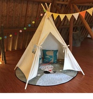 Grande tente tipi en toile de coton, maison de jeu pour enfants, tipi, maison de jeu en plein air, wigwam, maison de jeu, tente triangulaire indienne, décoration de chambre