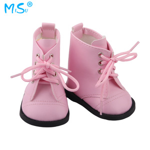 Chaussures de poupée, bottes Martin de 7,5 cm, chaussures en cuir à lacets pour poupées américaines de 18 pouces - Product Image 3