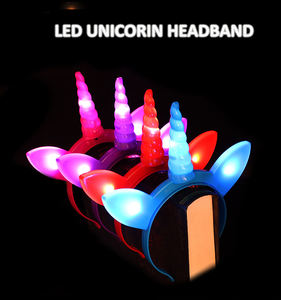 Accessoires pour cheveux écologiques et bon marché, bandeau en rotin à paillettes LED sur le thème de l'unicorne pour les filles, fête et Halloween - Product Image 2
