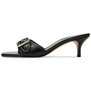 Sandalias de tacón bajo con hebilla grande <span class=keywords><strong>y</strong></span> punta cuadrada para <span class=keywords><strong>mujer</strong></span>, estilo mule de <span class=keywords><strong>una</strong></span> sola tira <span class=keywords><strong>y</strong></span> punta abierta, venta al por mayor, OEM, personalizadas - Product Image 6