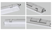 Lampu LED Modular Tri-proof IP65 IK08 dengan Sensor Microwave Plug-in, Kit Darurat, 120lm/W, CCT Dapat Dipilih, Pemasangan Permukaan/Gantung, Ra80