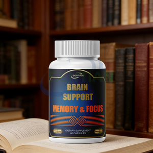 Suplemen Makanan Kapsul Nootropik Alami Premium untuk Fokus, Memori Baik, Grosir Kapsul Otak untuk Konsentrasi - Product Image 3