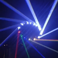 Sistem Pencahayaan Kinetik 12*80W RGBW Beam Moving Head Ring Light 2 Derajat Sinar Tajam 6m Jangkauan 3 Unit DMX Winch