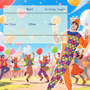 Costume de clown drôle d'Halloween adulte pour hommes Combinaison Noël <span class=keywords><strong>Joker</strong></span> Dress Set Carnaval Gift - Product Image 6