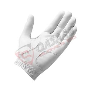 Gants de golf en cuir blanc-Cabretta de bonne qualité Nouvelle collection de gants de golf en cuir sans doublure-Gants de golf avec logo personnalisé noir - Product Image 2