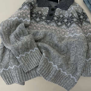 <span class=keywords><strong>Pull</strong></span> en tricot chaud tendance pour garçons, automne/hiver 2025, nouveau style coréen, vêtements <span class=keywords><strong>gris</strong></span> pour grands enfants - Product Image 5