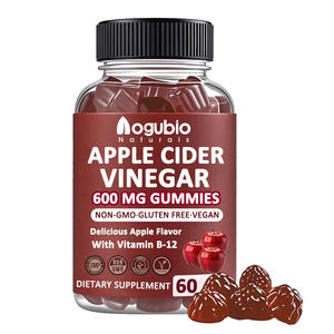 AOGUBIO Gummies au vinaigre de <span class=keywords><strong>cidre</strong></span> de pomme biologique ACV, étiquette privée OEM, saveur naturelle de pomme, végétalien - Product Image 1