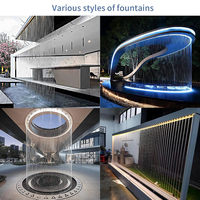 Grande Fontaine Murale d'Eau Numérique Extérieure, Cascade Sculpturale Décorative