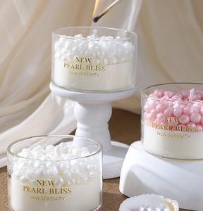 LANJO Luxury Pearl Grain Glass <b>Jar</b> Scented Candle Smoky-Free Aromatherapy Candle Wedding Favor Ambience <b>Decor</b> Candle - Product Image 6