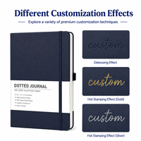 Carnet de notes professionnel OEM en cuir PU avec reliure cousue, sangle en PP, bleu foncé, couverture rigide, journal quotidien de haute qualité, directement de l'usine