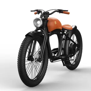 1000W 26 pulgadas vintage MTB ebike neumático grueso bicicleta eléctrica retro para todos los terrians