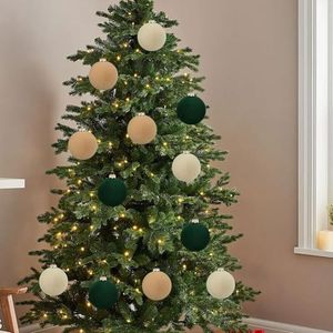 Boules de Noël en velours floqué, décorations pour sapin de Noël, 8 cm, 9 pièces, boules en plastique, décorations suspendues pour Noël - Product Image 3