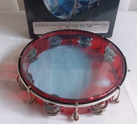 10 Inch Double Layer Tambourine Adjustable Plastic Frame With Clear Drum Head Custom Color Factory OEM/ODM Percussion Instrument