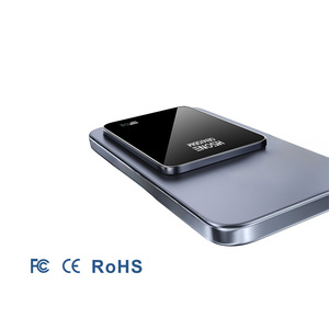 LF21 Strong Magnetic 3-in-1 Wireless Power Bank 7mm Ultra <b>Thin</b> Aluminum <b>Mirror</b> Glass with LED Display and 15W Fast Charging - Product Image 5