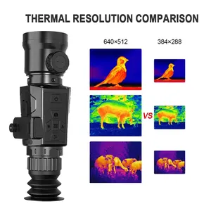 Escopo monocular de visão térmica de longo alcance 384*288 de alta resolução, dia e noite, caça e observação