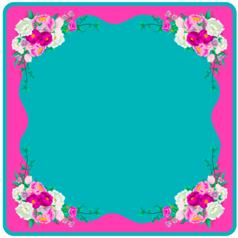 Fleurs rose rouge cyan