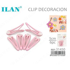 Fermaglio per capelli ILAN con base per decorazione 5 cm 6 pezzi - Product Image 1