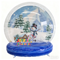 Tente gonflable à bulles sur le thème d'une fête de 13 pieds Boule à neige transparente Maison à bulles pour la location d'un château de fête élégant