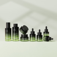 Ensemble de flacons et pots cosmétiques en verre vides de 15 ml, 30 ml, 50 ml, 100 ml, 150 ml, flacon pompe givré ambré pour sérum et lotion, pour l'emballage des soins de la peau
