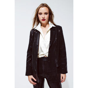 Blazer Blazer con paillettes a maniche lunghe con scollo a V, - Product Image 6