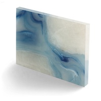 Panneau en résine translucide bleue, imitation albâtre, pour puits de lumière et panneau mural décoratif
