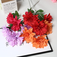 Fleurs artificielles modernes en soie, bouquet de 3 dahlias et pivoines, respectueuses de l'environnement, pour mariage, remise de diplôme, mur floral d'auditorium, décoration de bienvenue