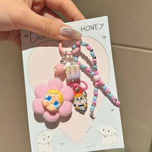 POP MART Diy genuino lindo grano Cry Baby Pop Mart teléfono cadena hecha a mano cuenta colgante Live Blind Box llavero Cadena de teléfono móvil - Product Image 5