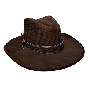 European 100% Original Leather Cowboy <b>Hats</b> Premium Quality Equestrian <b>Hat</b> Genuine Leather Fashion Horse Riders Travel Beach - Product Image 4