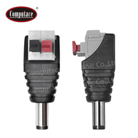 Adaptateur de borne rapide DC2.1 mâle personnalisé de haute qualité, connecteur d'alimentation nominale 5A 12V, boîtier en PVC, 2 pôles, 2,1 mm, laiton nickelé
