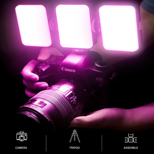 Vloglite T64RGB Kit de démarrage pour vlogging Smartphone Téléphone Éclairage Mains Libres Blog <span class=keywords><strong>Youtube</strong></span> Caméra Pour Usb C Voyage Débutants Vloggin - Product Image 2