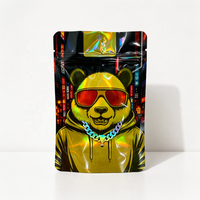 Sachets Doypack Mylar refermables à fermeture éclair, holographiques, anti-odeur, avec logo personnalisé, pour emballage alimentaire sécurisé, imprimés en gravure