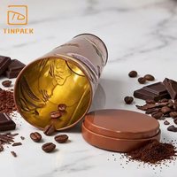 Boîte en métal cylindrique personnalisée de qualité alimentaire écologique pour le stockage du chocolat, du café, du thé, emballage pour cadeaux