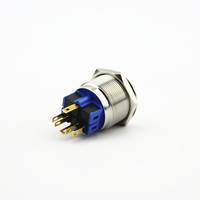HBP25-ALA1B 24V 3A Interrupteur à bouton-poussoir électronique en acier inoxydable 25mm avec symbole d'alimentation et réinitialisation, éclairage LED, étanche IP65