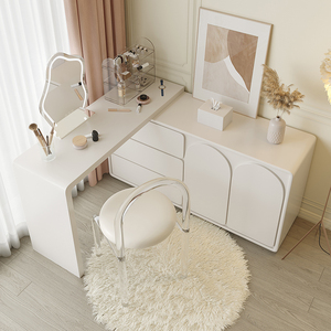 Nordic Modern Design Wooden Vanity Desk Home Furniture Master <strong>Room</strong> Bedroom Luxury Makeup <strong>Dressing</strong> <strong>Table</strong> With Led Mirror - Product Image 5