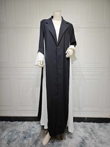 112 tradizionale abbigliamento musulmano mideast Dubai turchia Cardigan nero-bianco Patchwork pagliuzzati <span class=keywords><strong>Aya</strong></span> abiti kaftani musulmani - Product Image 5