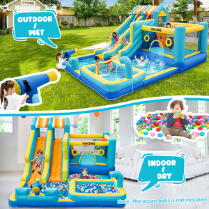 FBSPORT <span class=keywords><strong>Parco</strong></span> Acquatico Gonfiabile con Scivolo d'Acqua e Casa Rimbalzante, <span class=keywords><strong>Parco</strong></span> Giochi Acquatico Esterno per Adulti - Product Image 2