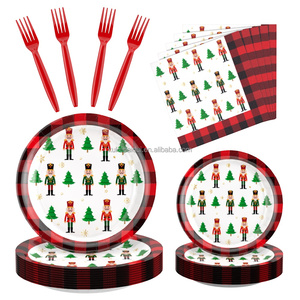 OEM mới giáng sinh chủ đề phim hoạt hình <span class=keywords><strong>nutcracker</strong></span> Bộ đồ ăn thiết lập Cây giáng sinh dùng một lần bóng lễ hội trang trí bên - Product Image 6