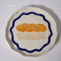 Assiette à dîner en céramique artisanale certifiée CE, motifs sur le thème de la boulangerie, peinte à la main, personnalisée, de la marque JOYYE