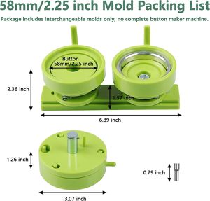 Juego de botones de 2,25 pulgadas/58mm, intercambiables, de algodón - Product Image 3
