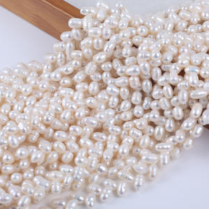 Perles d'eau douce naturelles en forme de riz de 6-7 mm en gros, accessoires semi-finis faits à la main pour collier et bracelet - Product Image 2