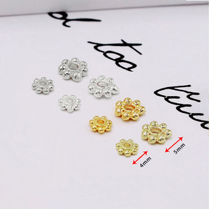18K Gold Plated <b>Copper</b> Snowflake Spacer Flower Shape For <b>Bracelet</b> Making DIY Jewelry Accessory - Product Image 2