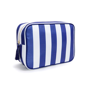 Bolsa de Maquillaje <span class=keywords><strong>Grande</strong></span> con Borla y Rayas Rojas, 9 Colores Disponibles, Bolsa de Viaje de Nailon con Cierre para Mujeres y Niñas, Ideal para Vacaciones en la <span class=keywords><strong>Playa</strong></span> - Product Image 3