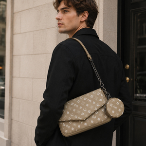 Custom Unisex Flap Crossbody Bag PU Leather Shoulder <b>Handbag</b> with Chain Strap Round Coin Pouch Casual Everyday Messenger Purse - Product Image 1
