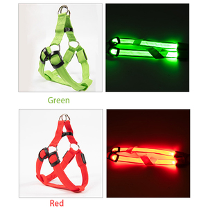 Hot Sale Night Security LED Adjustable <b>Dog</b> Harness and Leash Set Pet <b>Dog</b> Harness <b>Collar</b> USB Rechargeable Nylon <b>Lights</b> RIBBONS - Product Image 5