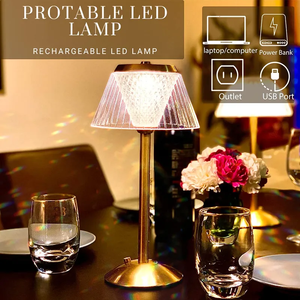 Lampu meja Led romantis Modern, lampu malam kristal dapat diisi ulang Perlindungan Mata peredupan lembut Perlindungan Mata ruang tamu dan kamar tidur - Product Image 4