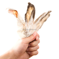 Friandises pour chiens en fourrure d'oreilles de lapin déshydratées, collation séchée, emballage OEM, 100% naturel, friandises à mâcher pour chiens