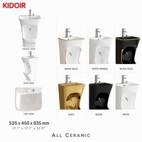 Kidoir Lavabo de Wudu autoportant double à deux niveaux en céramique et porcelaine, avec fonction de lavage des pieds